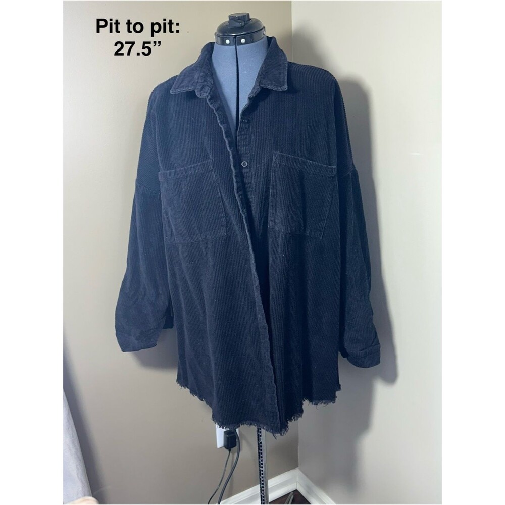 Boohoo Oversized Black Corduroy Shacket - US 12